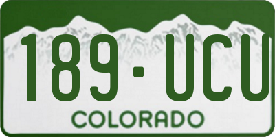 CO license plate 189UCU