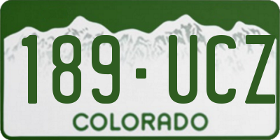 CO license plate 189UCZ