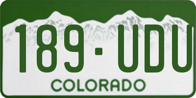 CO license plate 189UDU