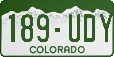 CO license plate 189UDY