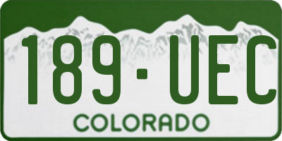CO license plate 189UEC