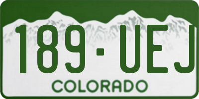 CO license plate 189UEJ