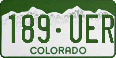 CO license plate 189UER