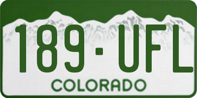 CO license plate 189UFL