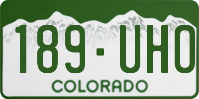 CO license plate 189UHO
