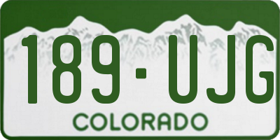 CO license plate 189UJG