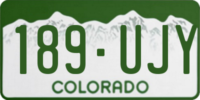 CO license plate 189UJY