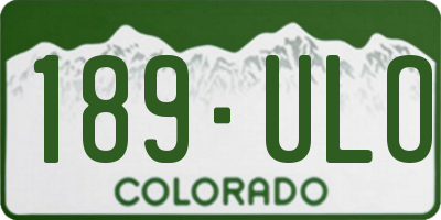 CO license plate 189ULO