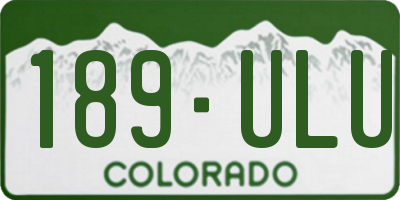 CO license plate 189ULU