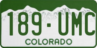 CO license plate 189UMC