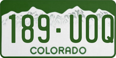CO license plate 189UOQ