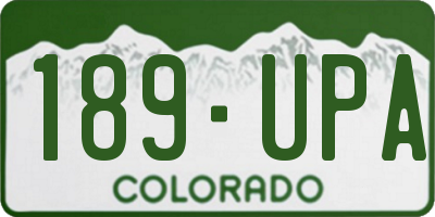 CO license plate 189UPA