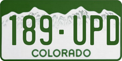 CO license plate 189UPD