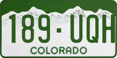 CO license plate 189UQH
