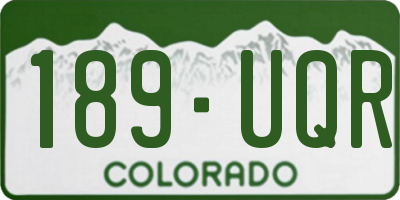 CO license plate 189UQR