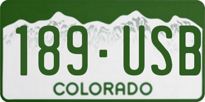 CO license plate 189USB