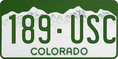 CO license plate 189USC