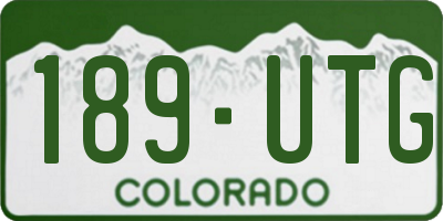 CO license plate 189UTG