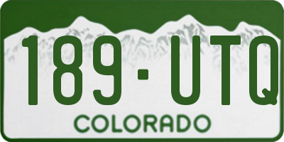CO license plate 189UTQ