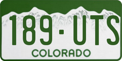CO license plate 189UTS