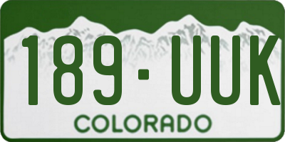 CO license plate 189UUK