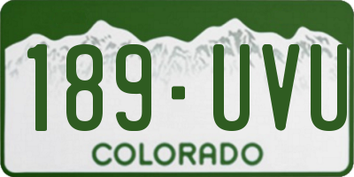 CO license plate 189UVU