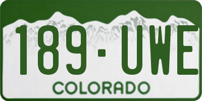 CO license plate 189UWE