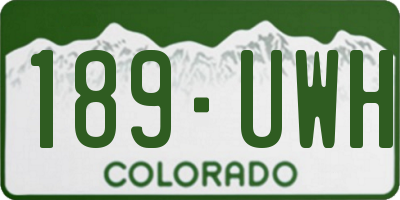 CO license plate 189UWH