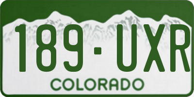 CO license plate 189UXR