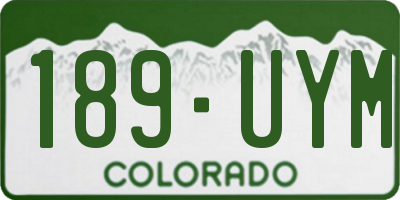 CO license plate 189UYM