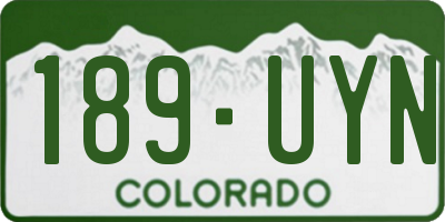 CO license plate 189UYN