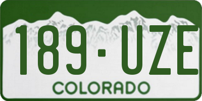 CO license plate 189UZE