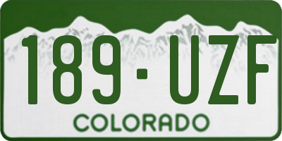 CO license plate 189UZF