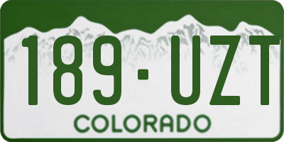 CO license plate 189UZT