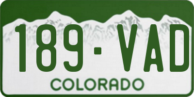 CO license plate 189VAD