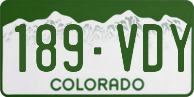 CO license plate 189VDY