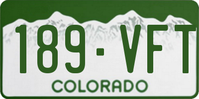 CO license plate 189VFT