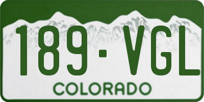 CO license plate 189VGL