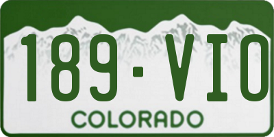 CO license plate 189VIO
