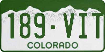 CO license plate 189VIT