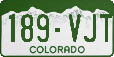 CO license plate 189VJT