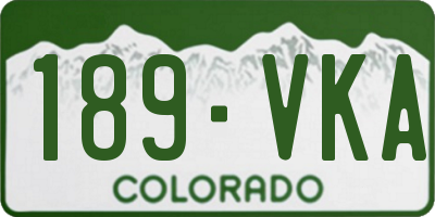 CO license plate 189VKA