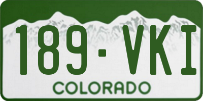 CO license plate 189VKI