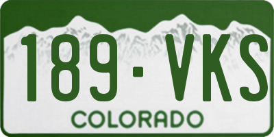 CO license plate 189VKS