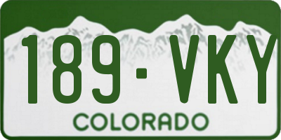 CO license plate 189VKY