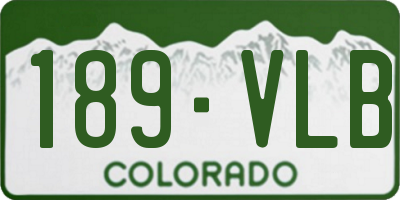 CO license plate 189VLB