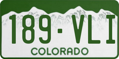 CO license plate 189VLI