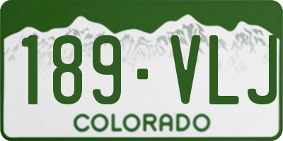 CO license plate 189VLJ