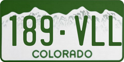 CO license plate 189VLL