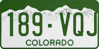 CO license plate 189VQJ